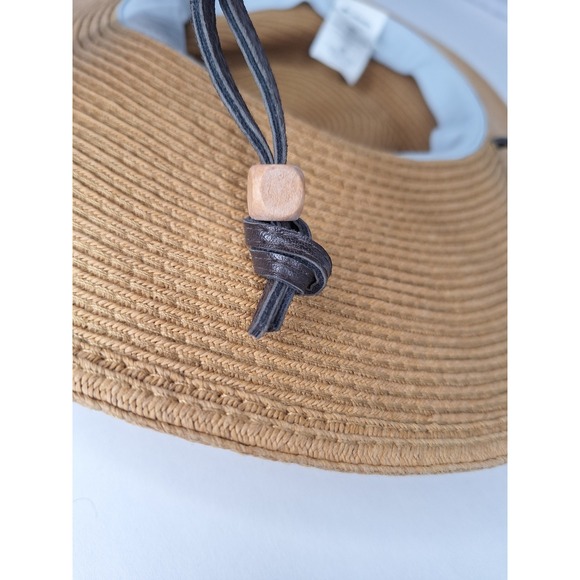 Columbia Womens WideBrim StrawHat Sun Protection Adjustable Chin Strap Brown LXL - Picture 6 of 6